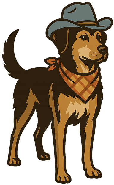 Rodeo, mascot of Stampede Paws