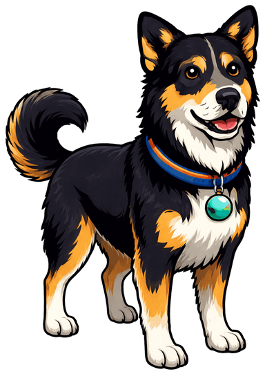 Rocket, mascot of Space City Paws