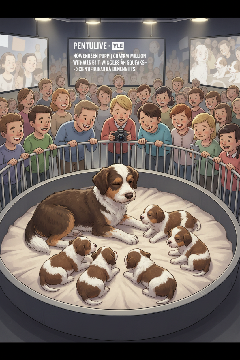 Newborn Puppy Cam Charms Millions with Wiggles and Squeaks